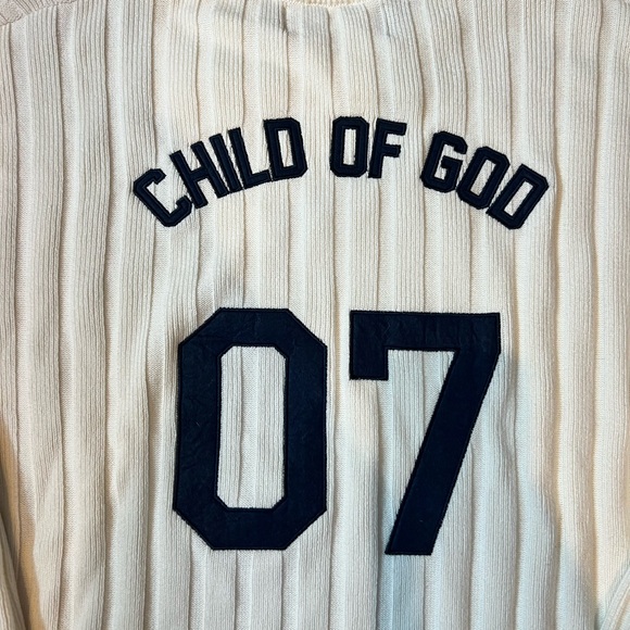 Not yet home ribbed white sweater child of god size large - Picture 5 of 5